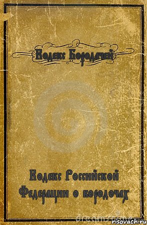 Кодекс Бородачей Кодекс Российской Федерации о бородочах, Комикс обложка книги