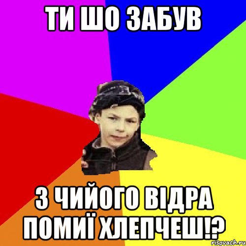 Ти шо забув З чийого відра помиї хлепчеш!?, Мем пацан з дворка