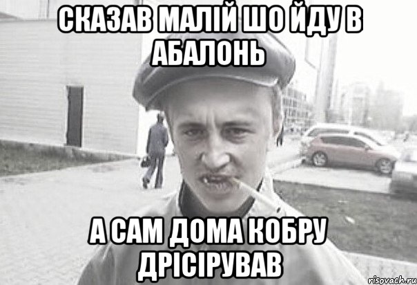 Сказав малій шо йду в абалонь а сам дома кобру дрісірував, Мем Пацанська философия