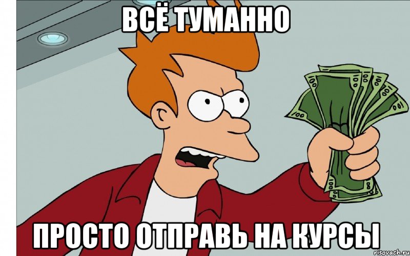 всё туманно просто отправь на курсы, Мем shut up and take my money