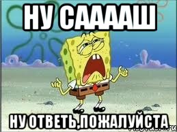 Ну Сааааш ну ответь,пожалуйста, Мем Спанч Боб плачет