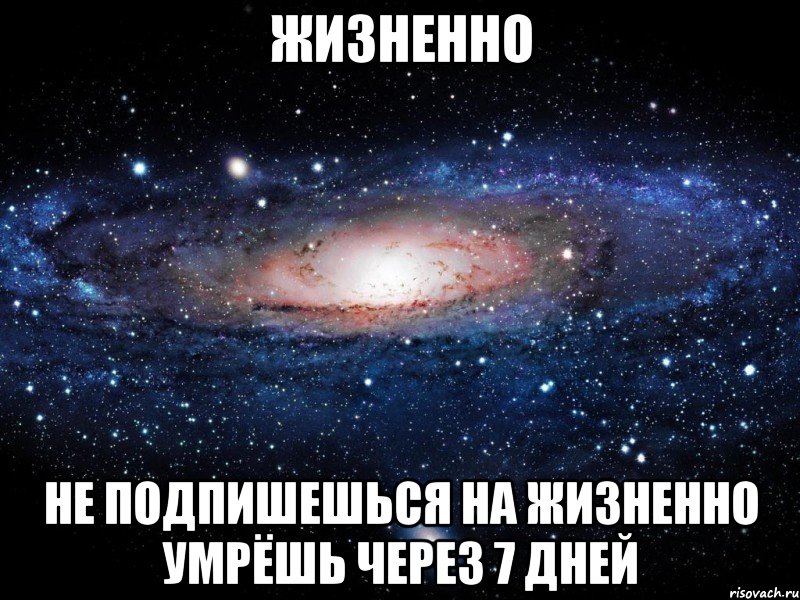 Жизненно Не подпишешься на Жизненно умрёшь через 7 дней, Мем Вселенная