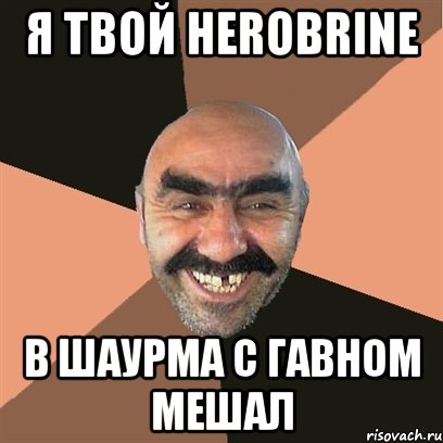 Я твой Herobrine В шаурма с гавном мешал, Мем Я твой дом труба шатал