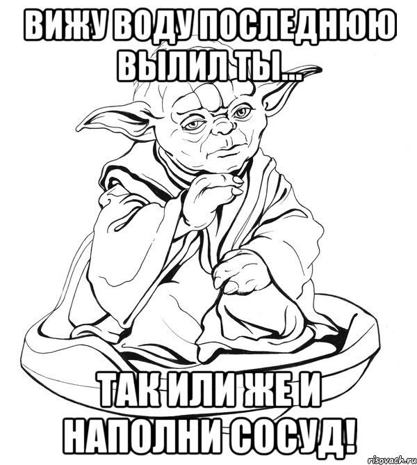 Вижу воду последнюю вылил ты... Так или же и наполни сосуд!, Мем Мастер Йода