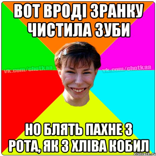 Вот вроді зранку чистила зуби Но блять пахне з рота, як з хліва кобил, Мем Чотка тьола NEW