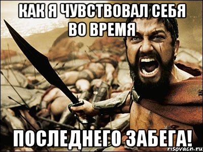 Как я чувствовал себя во время последнего забега!, Мем Это Спарта