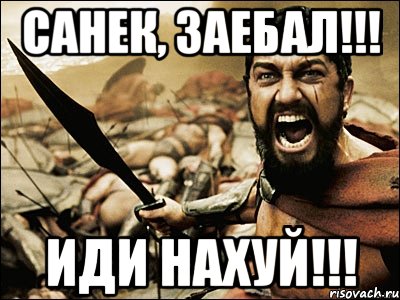 Санек, заебал!!! иди нахуй!!!, Мем Это Спарта