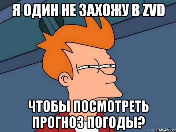 Я один не захожу в ZVD чтобы посмотреть прогноз погоды?, Мем  Фрай (мне кажется или)