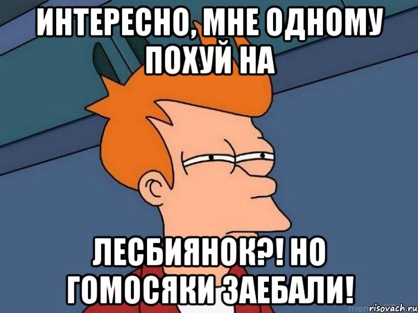 интересно, мне одному похуй на лесбиянок?! но гомосяки заебали!, Мем  Фрай (мне кажется или)