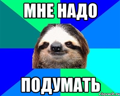 Давай подумаем что ли. Мемы надо подумать. Я подумаю мемы. Ленивец Володя. Мемы подумай.