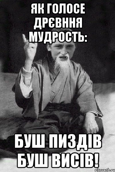 Як голосе дрєвння мудрость: буш пиздів буш висів!, Мем Мудрий паца