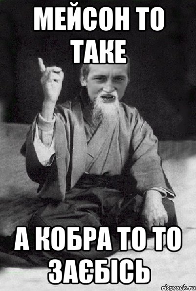 мейсон то таке а кобра то то заєбісь, Мем Мудрий паца