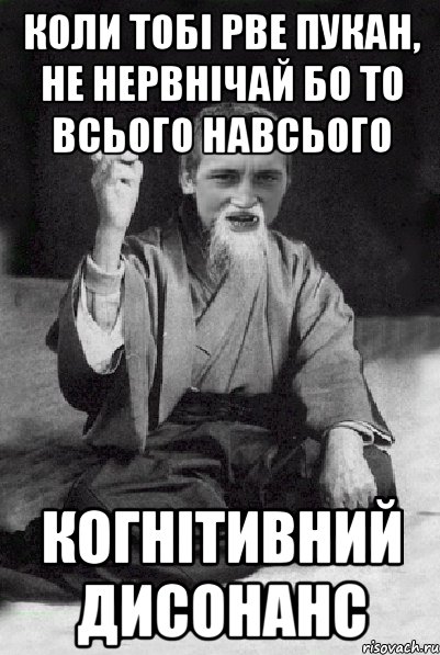 Коли тобі рве пукан, не нервнічай бо то всього навсього когнітивний дисонанс, Мем Мудрий паца