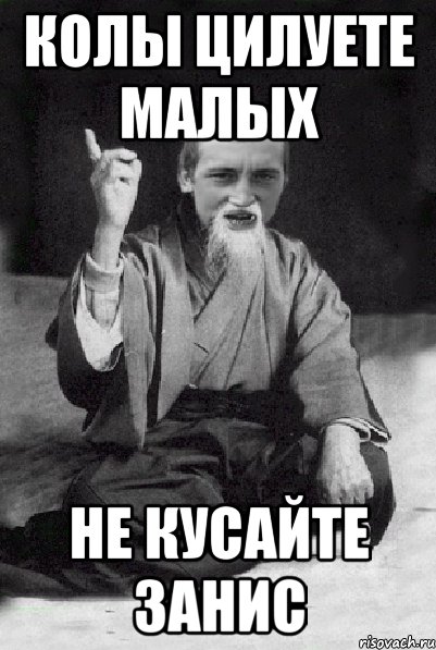 КОЛЫ ЦИЛУЕТЕ МАЛЫХ НЕ КУСАЙТЕ ЗАНИС, Мем Мудрий паца