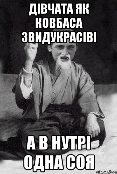 дівчата як ковбаса звидукрасіві а в нутрі одна соя, Мем Мудрий паца