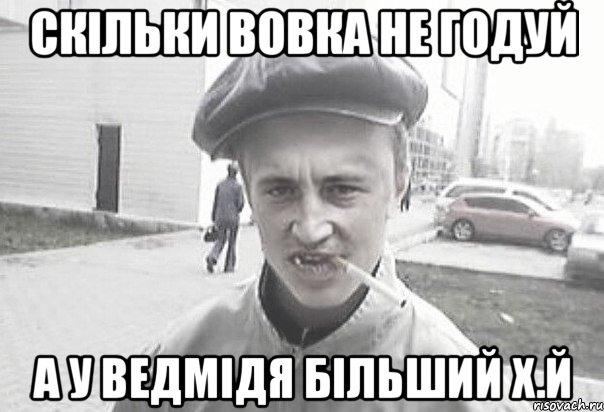 СКІЛЬКИ ВОВКА НЕ ГОДУЙ А У ВЕДМІДЯ БІЛЬШИЙ Х.Й, Мем Пацанська философия