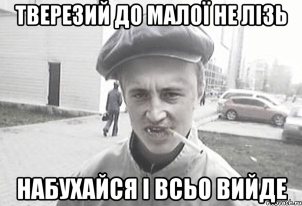 тверезий до малої не лізь набухайся і всьо вийде, Мем Пацанська философия