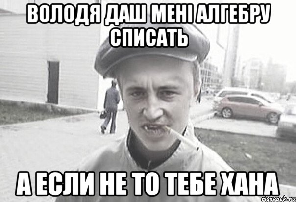 володя даш мені алгебру списать а если не то тебе хана, Мем Пацанська философия