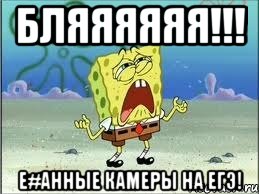 Бляяяяяя!!! Е#анные камеры на егэ!, Мем Спанч Боб плачет