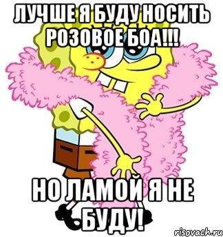 Лучше я буду носить розовое боа!!! Но ламой я не буду!, Мем Спанч боб