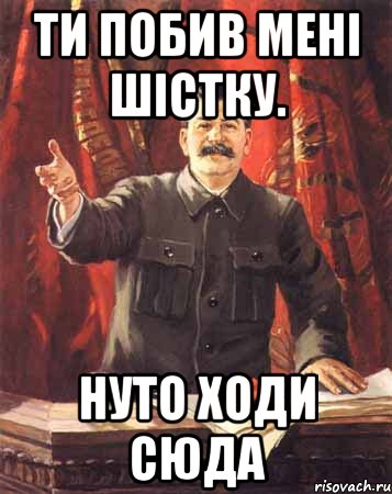 ТИ ПОБИВ МЕНІ ШІСТКУ. НУТО ХОДИ СЮДА, Мем  сталин цветной