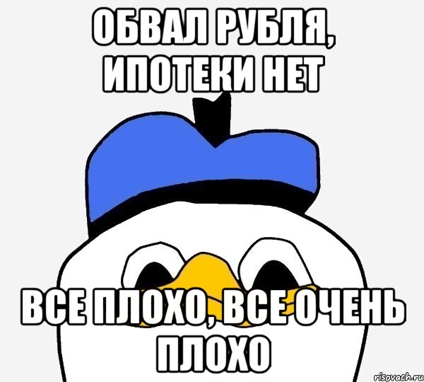 Обвал рубля, ипотеки нет Все плохо, все очень плохо, Мем Утка