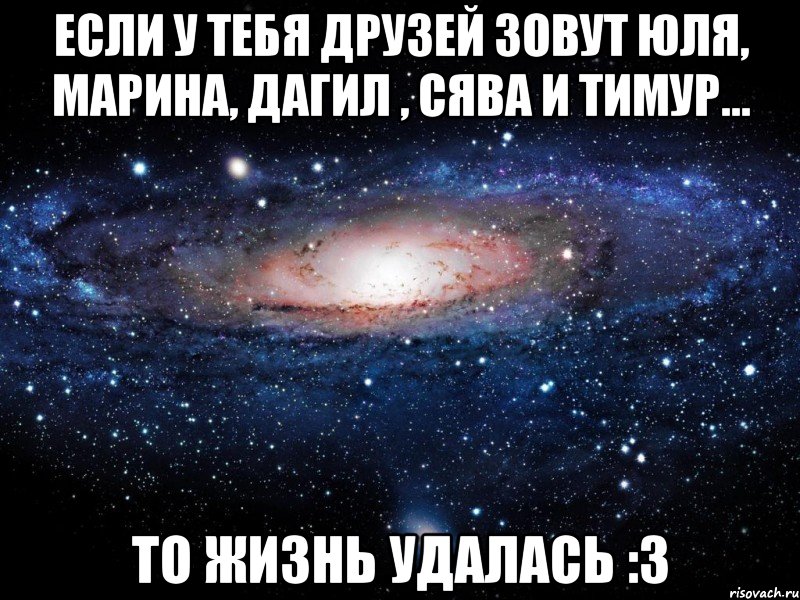 Если у тебя друзей зовут Юля, Марина, Дагил , Сява и Тимур... То жизнь удалась :З, Мем Вселенная