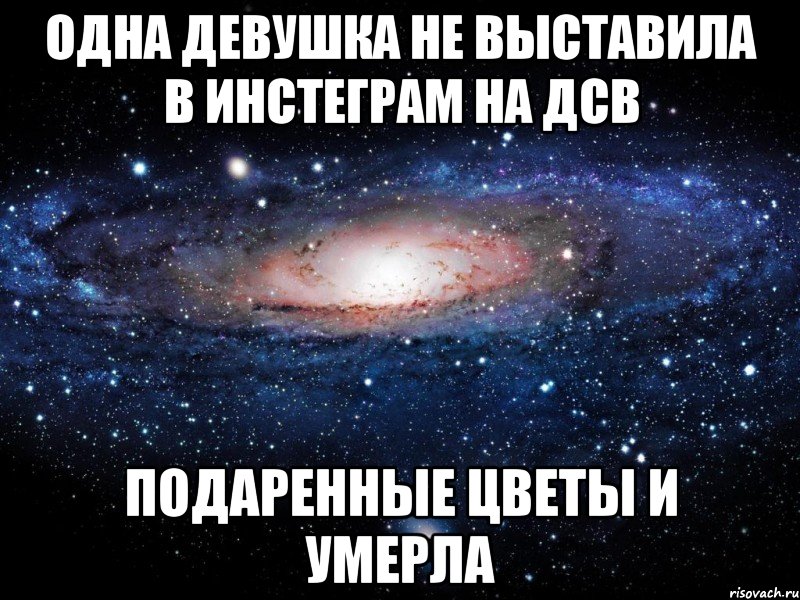 Одна девушка не выставила в инстеграм на ДСВ подаренные цветы и умерла, Мем Вселенная