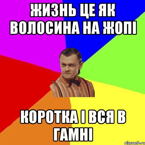 Жизнь це як волосина на жопі Коротка і вся в гамні, Мем Вталька