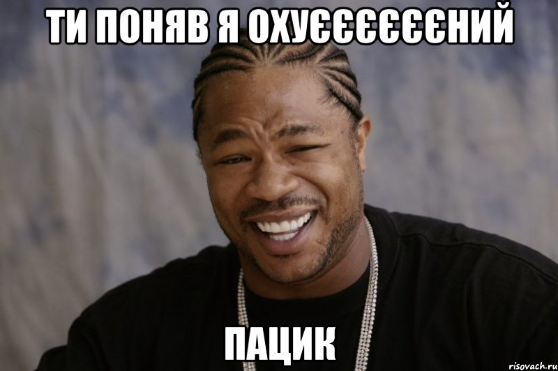 ти поняв я охуєєєєєєний пацик, Мем Xzibit