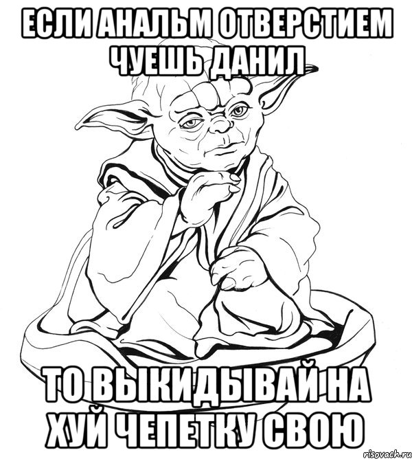 Если анальм отверстием чуешь Данил То выкидывай на хуй чепетку свою, Мем Мастер Йода