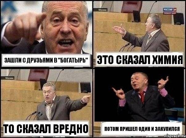 Зашли с друзьями в "Богатырь" Это сказал химия То сказал вредно Потом пришел один и закупился, Комикс Жириновский клоуничает