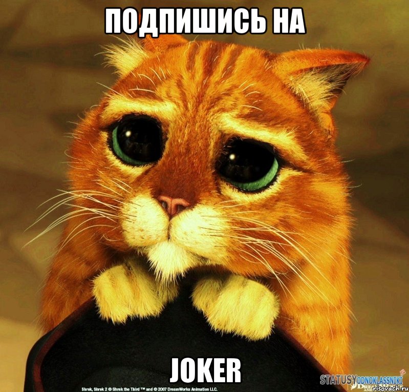 подпишись на JOKER, Мем Котик из Шрека