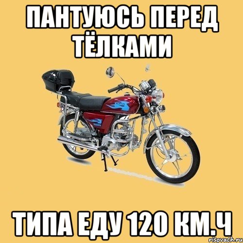 пантуюсь перед тёлками типа еду 120 км.ч