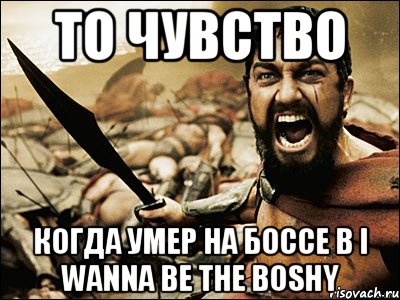 То чувство Когда умер на боссе в I Wanna Be The Boshy, Мем Это Спарта