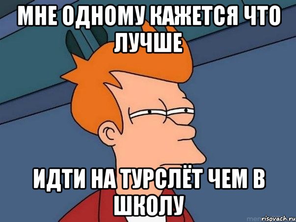 Мне одному кажется что лучше Идти на турслёт чем в школу, Мем  Фрай (мне кажется или)