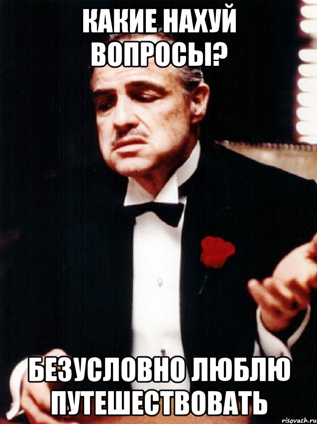 какие нахуй вопросы? безусловно люблю путешествовать, Мем ты делаешь это без уважения