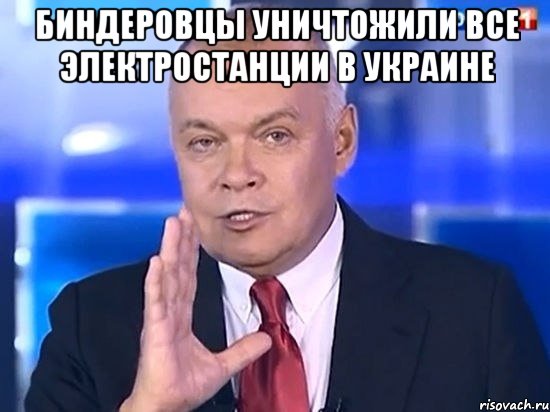 Биндеровцы уничтожили все электростанции в Украине , Мем Киселёв 2014