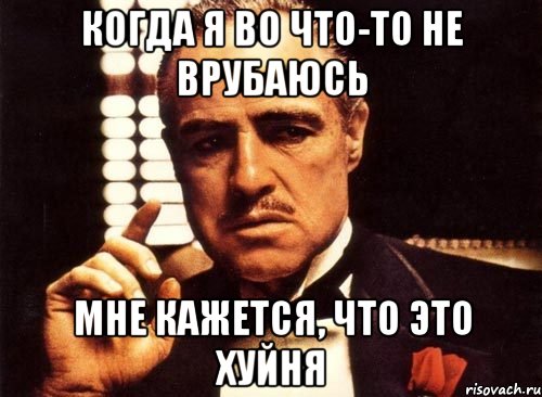 когда я во что-то не врубаюсь мне кажется, что это хуйня, Мем крестный отец