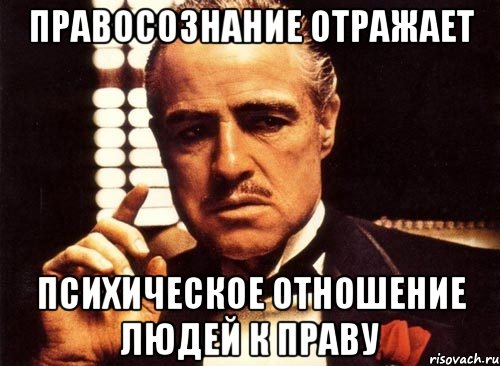 правосознание отражает психическое отношение людей к праву, Мем крестный отец