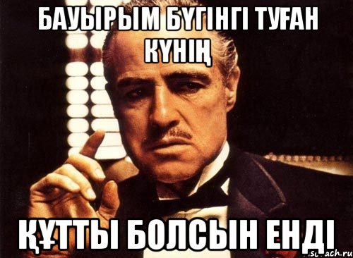 Бауырым бүгінгі туған күнің құтты болсын енді, Мем крестный отец