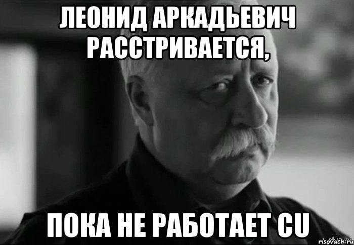 Леонид Аркадьевич расстривается, пока не работает CU, Мем Не расстраивай Леонида Аркадьевича