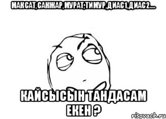 Максат,Санжар,Мурат,Тимур,Диас1,Диас2.... кайсысын тандасам екен ?, Мем Мне кажется или