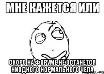 МНЕ КАЖЕТСЯ ИЛИ СКОРО НА ФОРУМЕ НЕ ОСТАНЕТСЯ НИОДНОГО НОРМАЛЬНОГО ЧЕЛА, Мем Мне кажется или