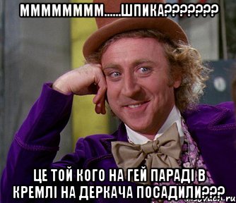 Мммммммм......Шпика??????? Це той кого на гей параді в Кремлі на деркача посадили???, Мем мое лицо