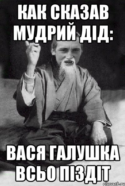 Как сказав мудрий дід: Вася Галушка всьо піздіт, Мем Мудрий паца