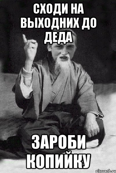 сходи на выходних до деда зароби копийку, Мем Мудрий паца