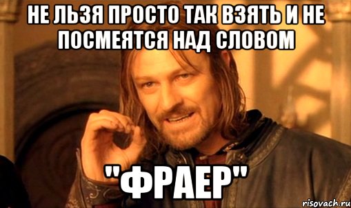 Не льзя просто так взять и не посмеятся над словом "фраер", Мем Нельзя просто так взять и (Боромир мем)