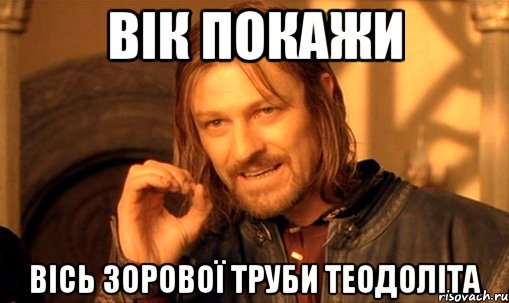 Вік покажи вісь зорової труби теодоліта, Мем Нельзя просто так взять и (Боромир мем)