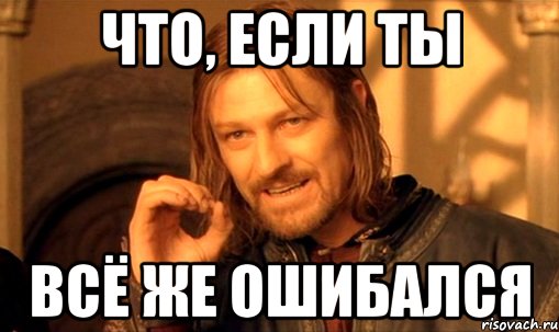 что, если ты всё же ошибался, Мем Нельзя просто так взять и (Боромир мем)